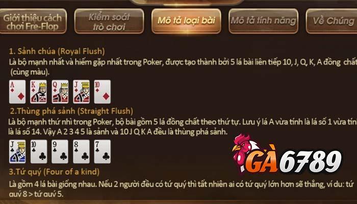 Các bộ bài trong Poker Online