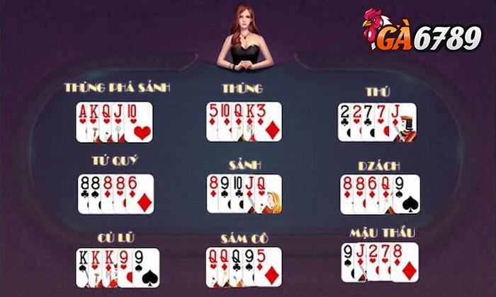 Các tổ hợp bài trong Mậu Binh Online